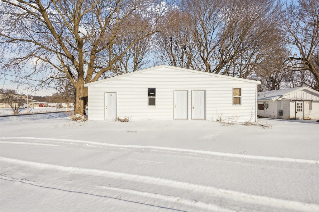 view of snow covered structure