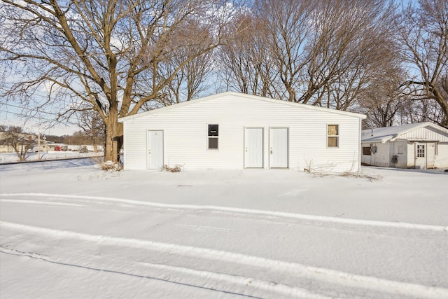 view of snow covered structure