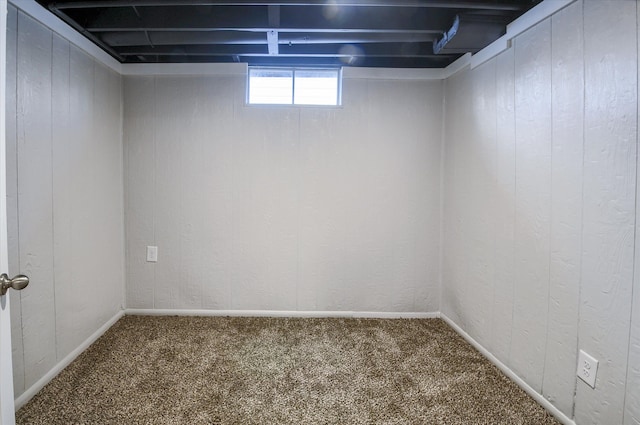 basement with carpet floors