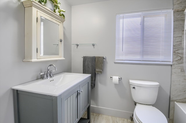 bathroom featuring toilet and vanity