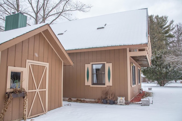 view of snow covered structure