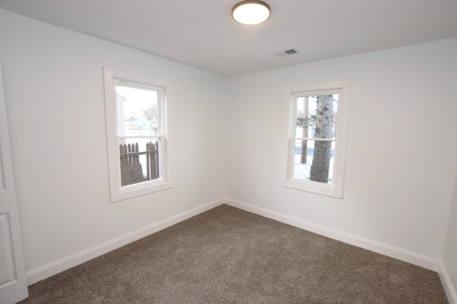 carpeted spare room with a healthy amount of sunlight