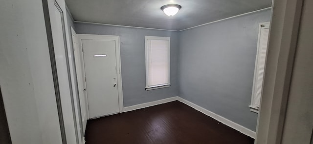 interior space with hardwood / wood-style floors