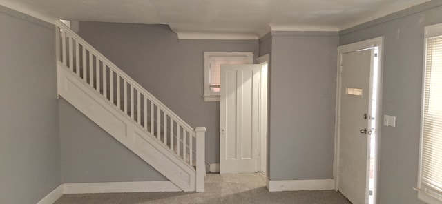 interior space with ornamental molding