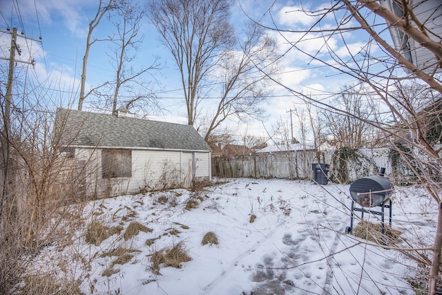 view of snowy yard