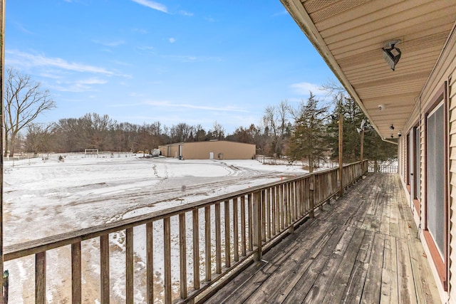 42891 Bemis Rd, Sumpter, MI 48111 - view of snow covered deck