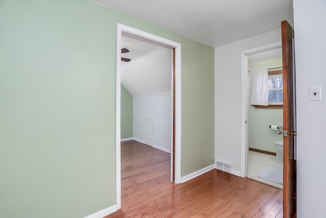 hall featuring light hardwood / wood-style floors