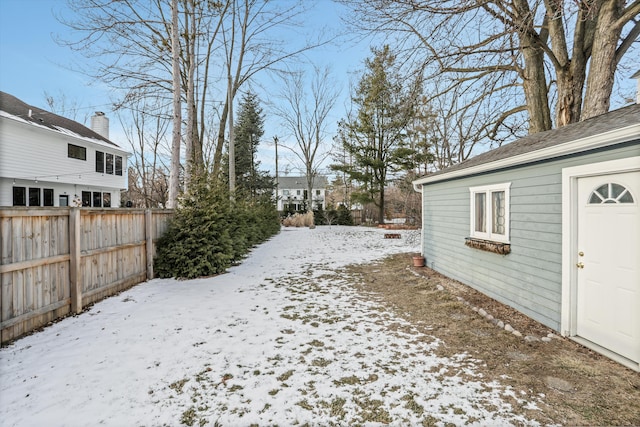 view of snowy yard