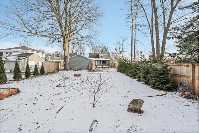 view of snowy yard