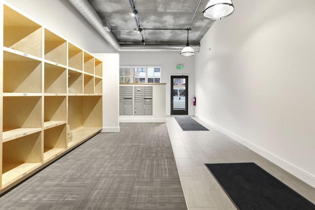 interior space featuring mail boxes