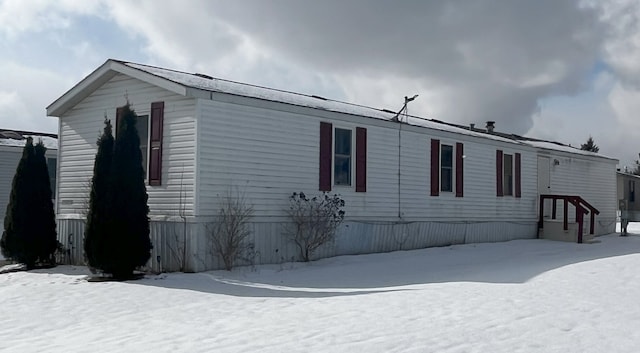 view of snowy exterior