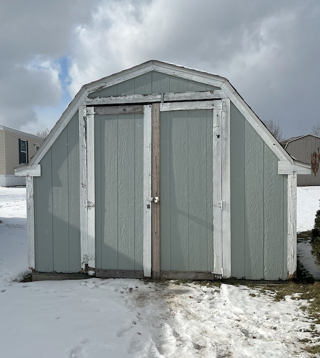 view of snow covered structure