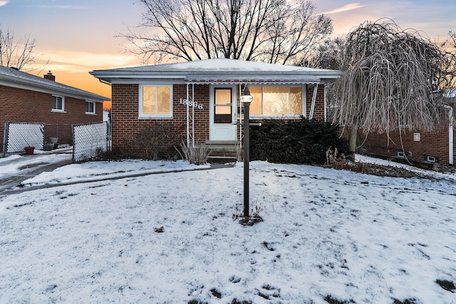 view of bungalow-style home