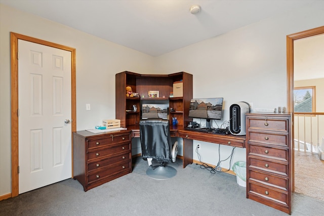 office space with carpet flooring