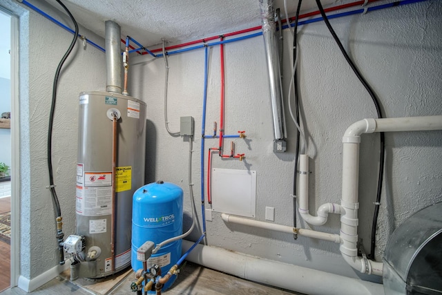 utility room featuring water heater