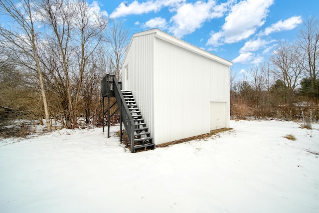 view of snow covered exterior