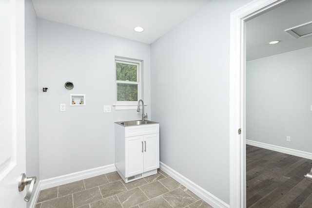 laundry area featuring washer hookup and sink