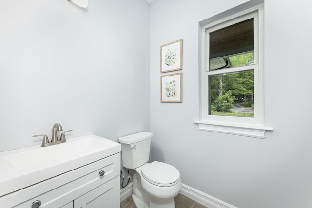 bathroom with toilet and vanity