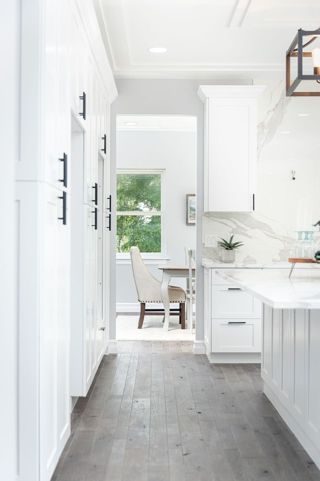 hall featuring light wood-type flooring