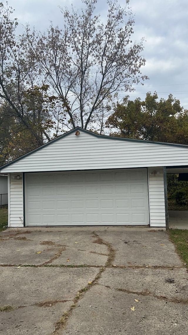 view of garage