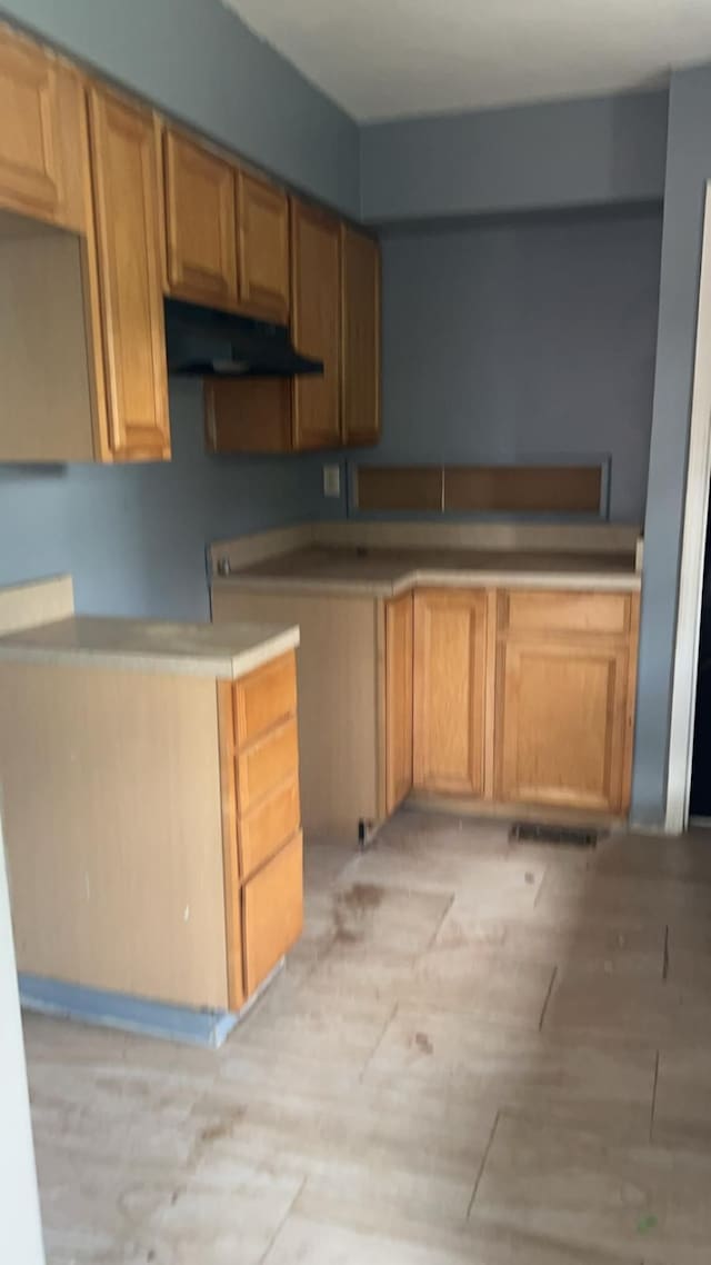 kitchen with light wood-type flooring