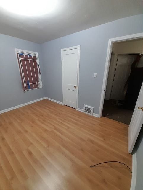 spare room featuring wood-type flooring