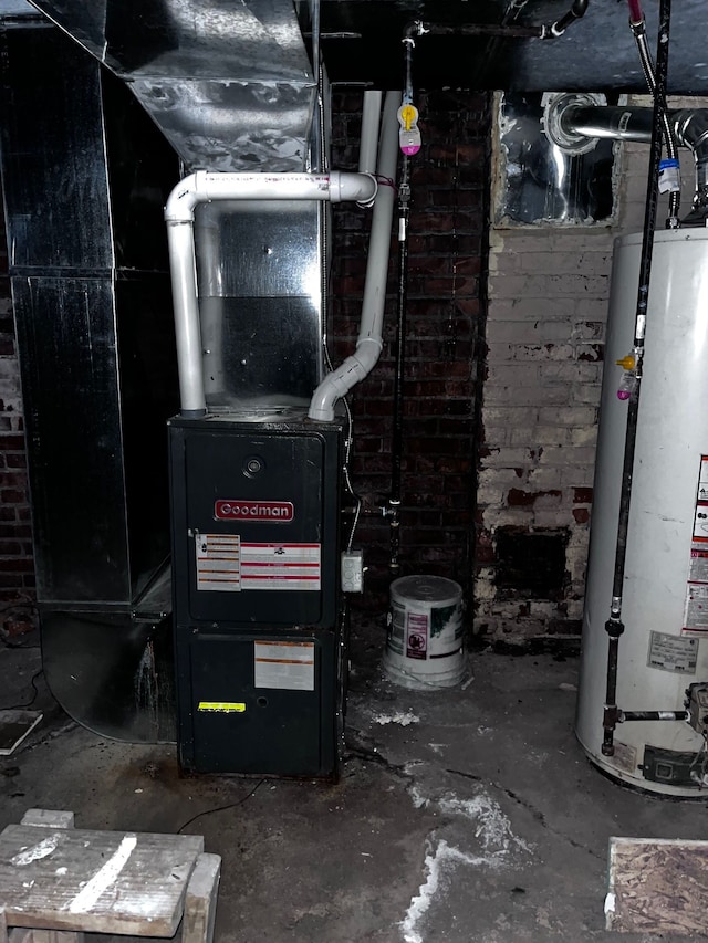 utilities featuring gas water heater