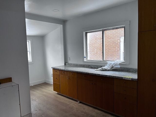 kitchen featuring light wood-type flooring and a healthy amount of sunlight