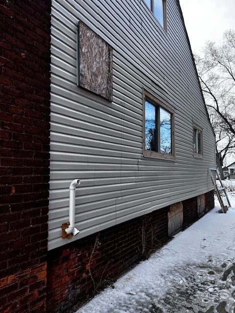 view of snowy exterior