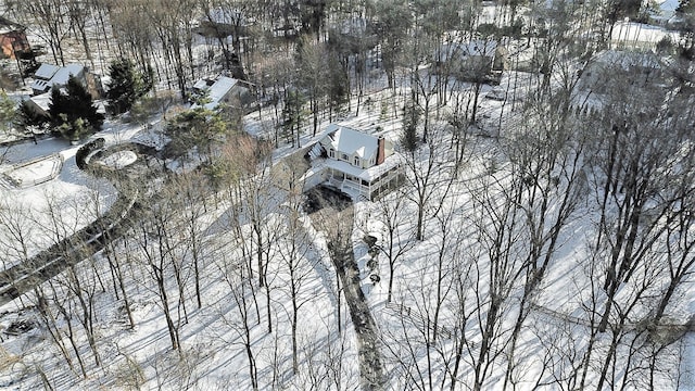 view of snowy aerial view