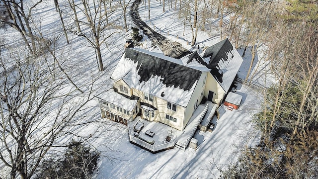 view of snowy aerial view