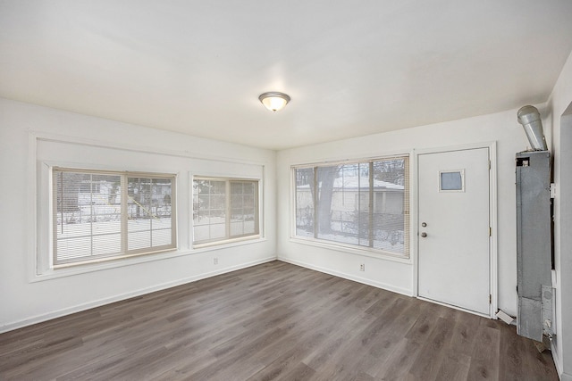 foyer entrance featuring dark hardwood / wood-style flooring