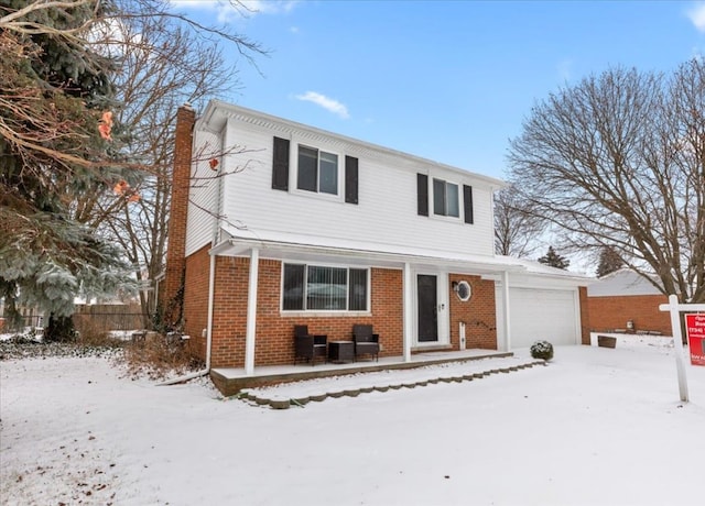 view of property featuring a garage