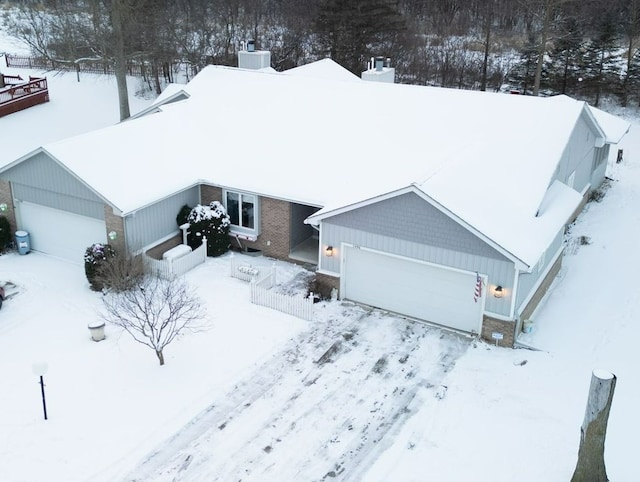 view of snowy aerial view