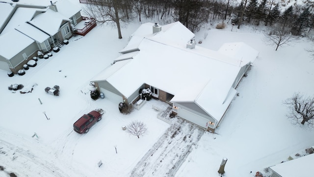 view of snowy aerial view