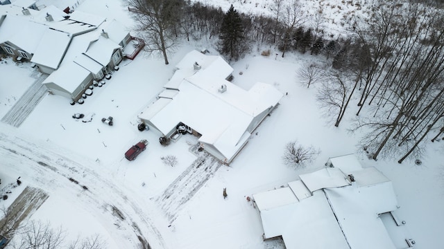 view of snowy aerial view