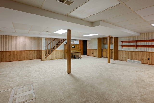 basement with carpet floors