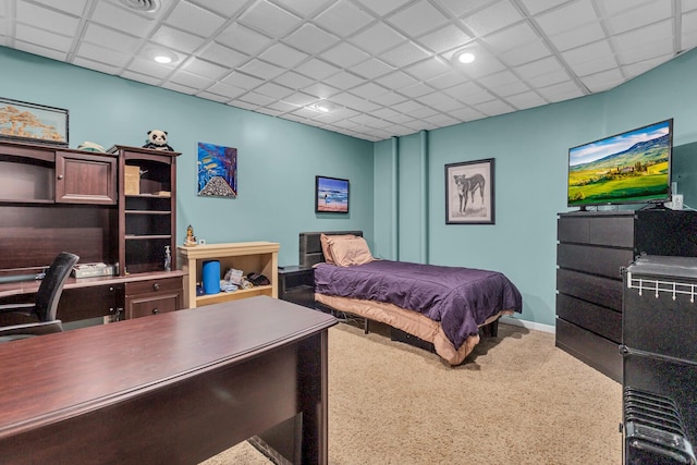 bedroom with carpet