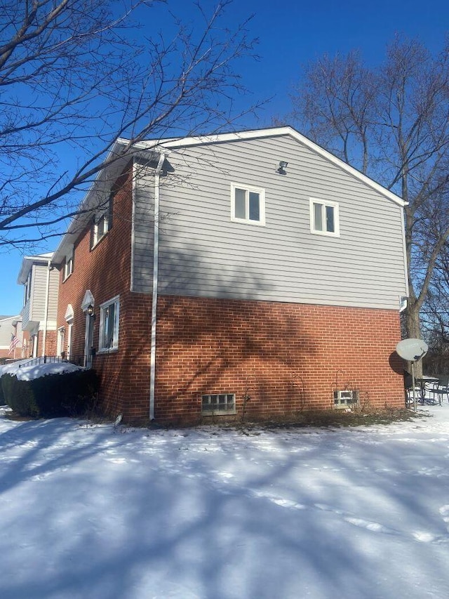 view of snowy exterior