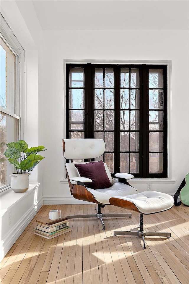 sitting room featuring hardwood / wood-style floors