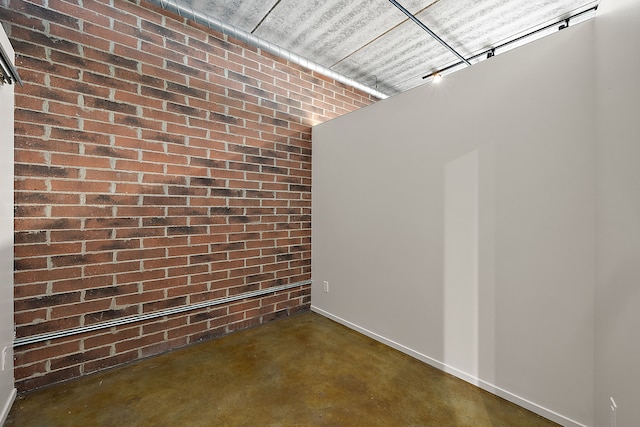 interior space with brick wall