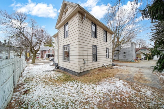 view of snowy exterior