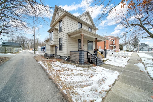 view of front of property with a porch