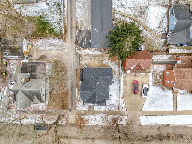 view of snowy aerial view