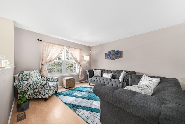 living room featuring light hardwood / wood-style floors