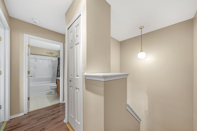 corridor featuring hardwood / wood-style flooring