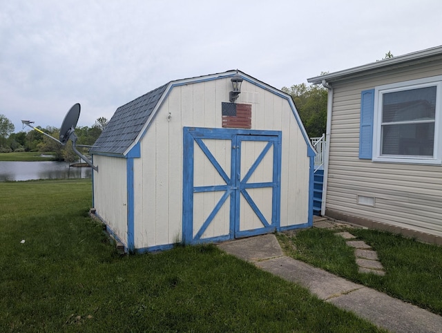 772 Hawick Cir, Mount Morris, MI 48458 - view of shed featuring a water view