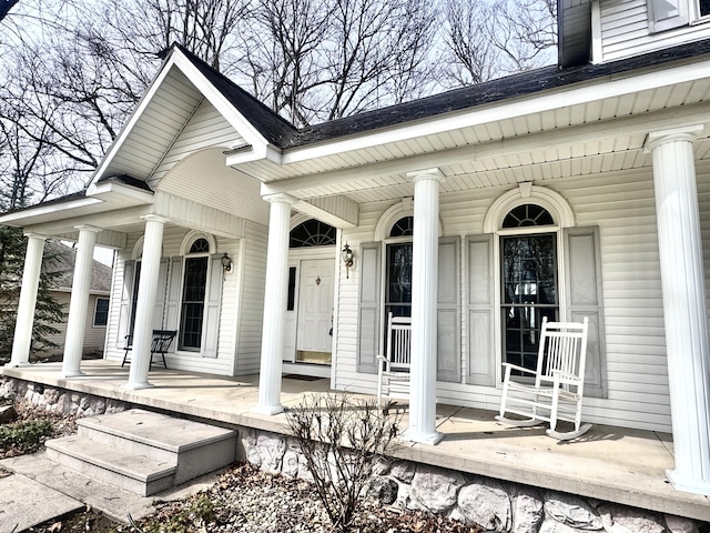 310 Sycamore St, Litchfield, MI 49252 - doorway to property featuring covered porch