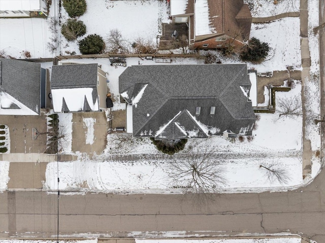 view of snowy aerial view