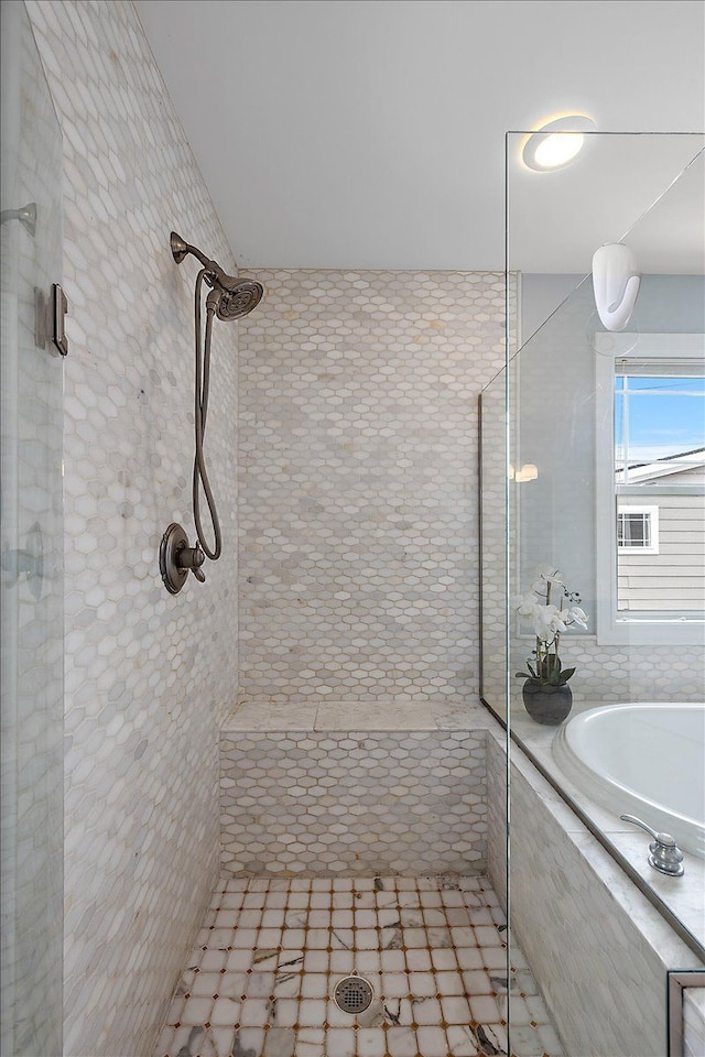 1419 Henrietta St, Birmingham, MI 48009 - bathroom featuring a tile shower and a bath